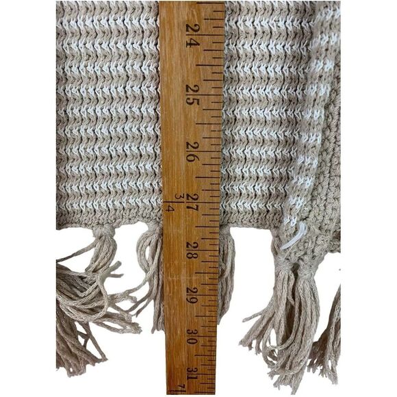 Loft Sweater Vest Womens Small Brown Crocheted Open Fringed‎ Boho Cottagecore - Picture 6 of 9